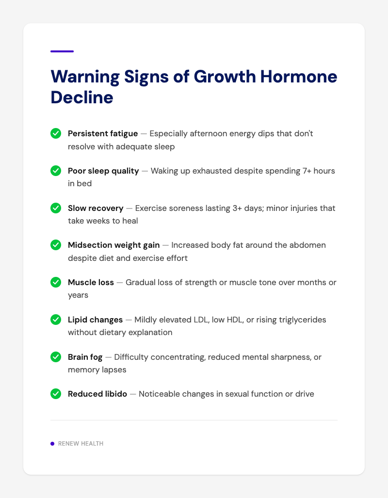 Warning Signs of Growth Hormone Decline