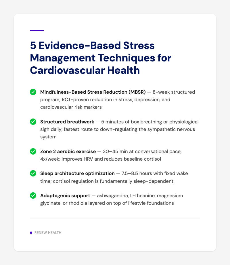 5 Evidence-Based Stress Management Techniques for Cardiovascular Health